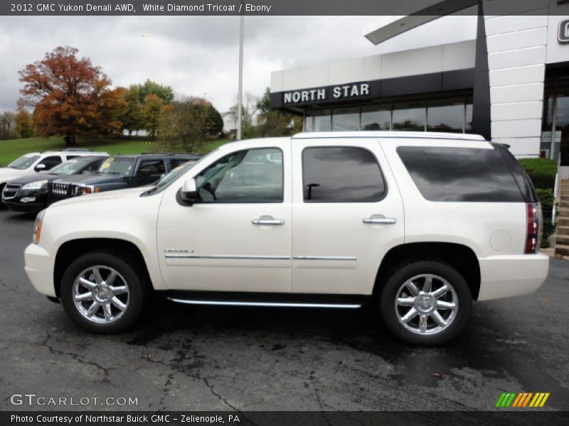 White Diamond Tricoat / Ebony 2012 GMC Yukon Denali AWD