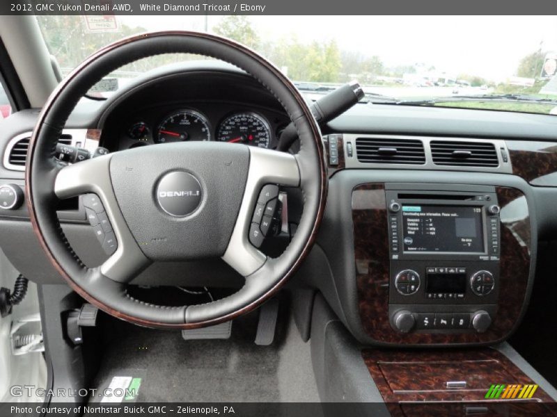 White Diamond Tricoat / Ebony 2012 GMC Yukon Denali AWD