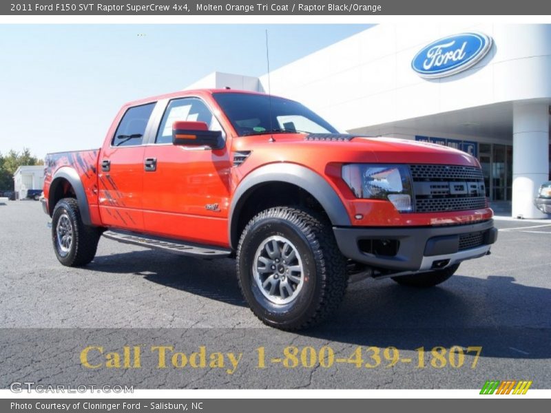 Molten Orange Tri Coat / Raptor Black/Orange 2011 Ford F150 SVT Raptor SuperCrew 4x4