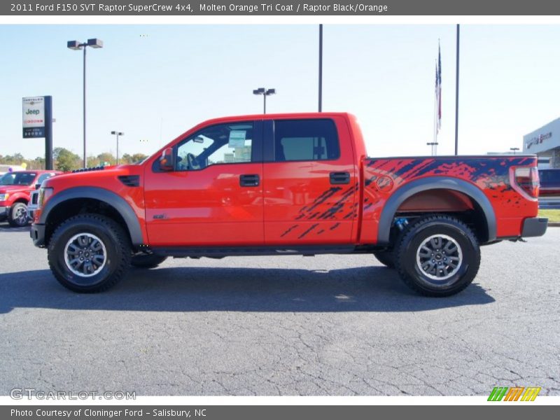 Molten Orange Tri Coat / Raptor Black/Orange 2011 Ford F150 SVT Raptor SuperCrew 4x4