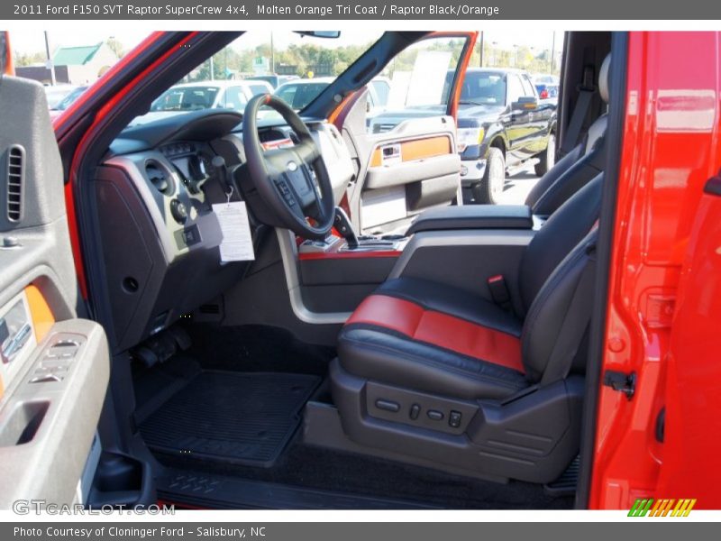  2011 F150 SVT Raptor SuperCrew 4x4 Raptor Black/Orange Interior
