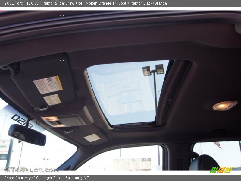 Sunroof of 2011 F150 SVT Raptor SuperCrew 4x4