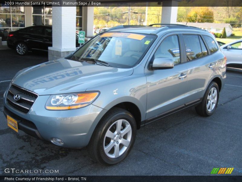 Platinum Sage / Beige 2009 Hyundai Santa Fe Limited