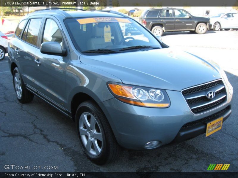 Platinum Sage / Beige 2009 Hyundai Santa Fe Limited