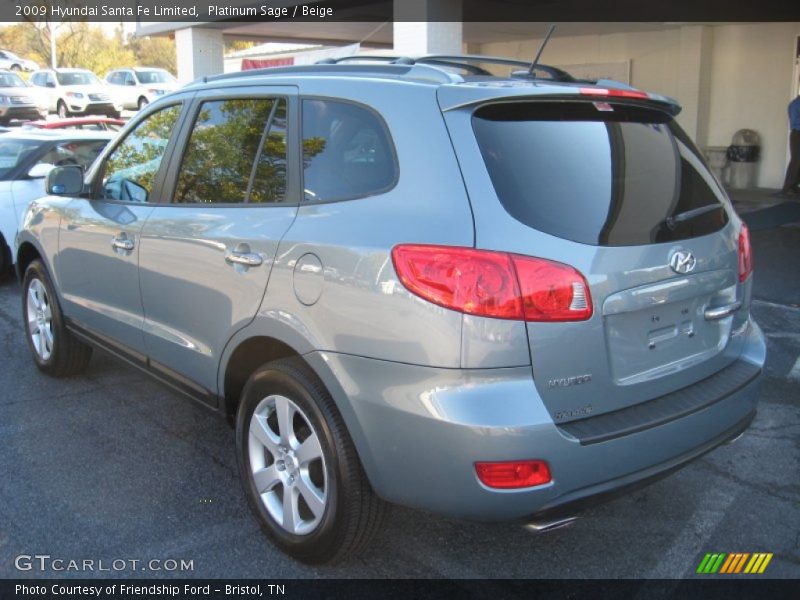 Platinum Sage / Beige 2009 Hyundai Santa Fe Limited