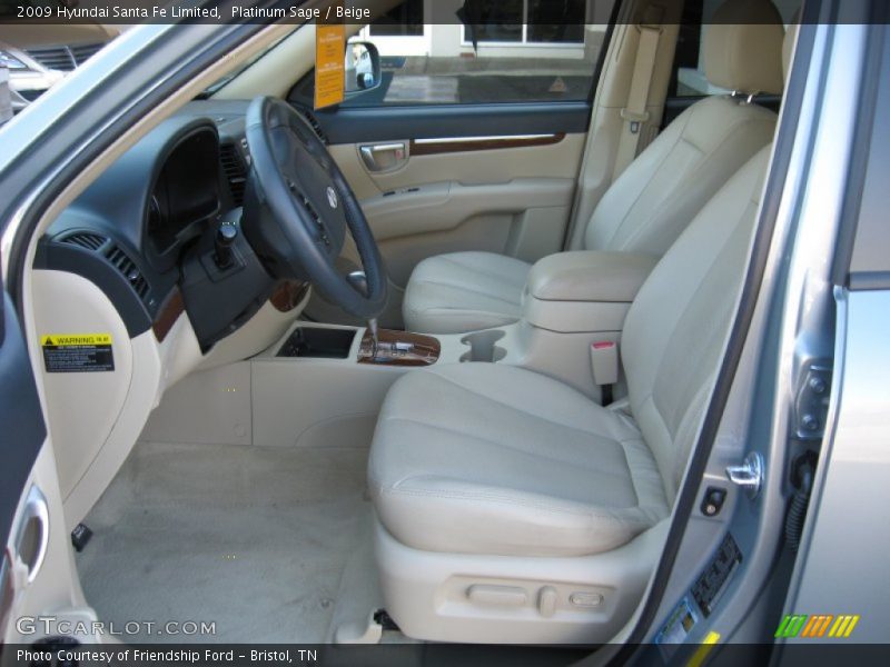 Platinum Sage / Beige 2009 Hyundai Santa Fe Limited