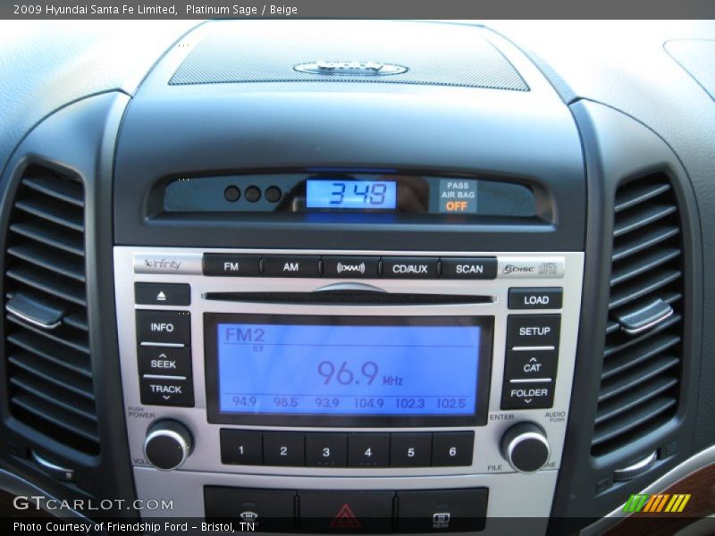 Platinum Sage / Beige 2009 Hyundai Santa Fe Limited