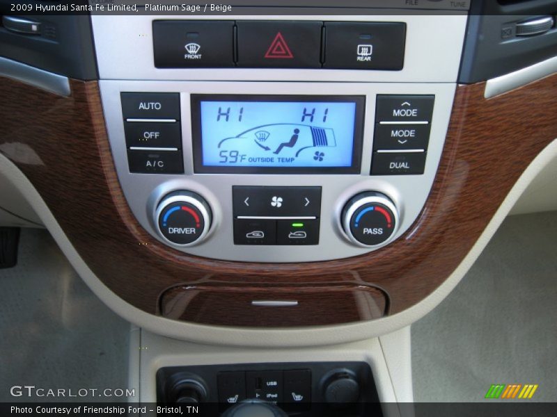 Platinum Sage / Beige 2009 Hyundai Santa Fe Limited