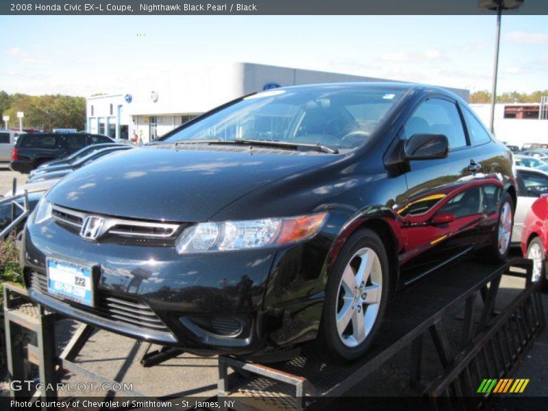 Nighthawk Black Pearl / Black 2008 Honda Civic EX-L Coupe