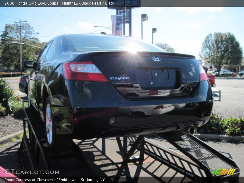 Nighthawk Black Pearl / Black 2008 Honda Civic EX-L Coupe