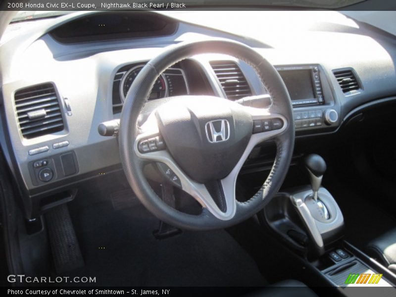Nighthawk Black Pearl / Black 2008 Honda Civic EX-L Coupe
