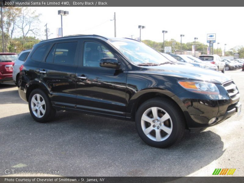 Ebony Black / Black 2007 Hyundai Santa Fe Limited 4WD