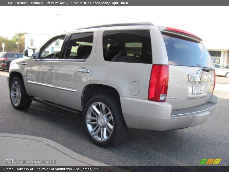 Gold Mist / Cocoa/Very Light Linen 2008 Cadillac Escalade Platinum AWD