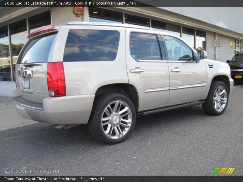 Gold Mist / Cocoa/Very Light Linen 2008 Cadillac Escalade Platinum AWD