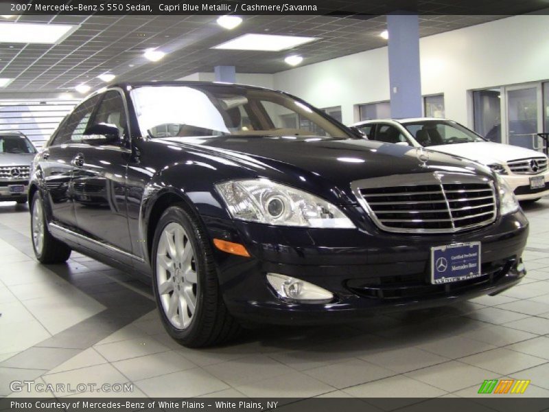 Capri Blue Metallic / Cashmere/Savanna 2007 Mercedes-Benz S 550 Sedan