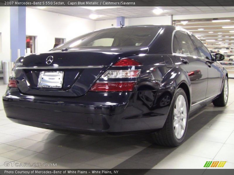 Capri Blue Metallic / Cashmere/Savanna 2007 Mercedes-Benz S 550 Sedan
