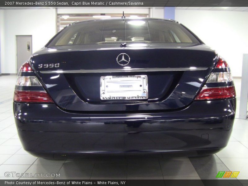 Capri Blue Metallic / Cashmere/Savanna 2007 Mercedes-Benz S 550 Sedan
