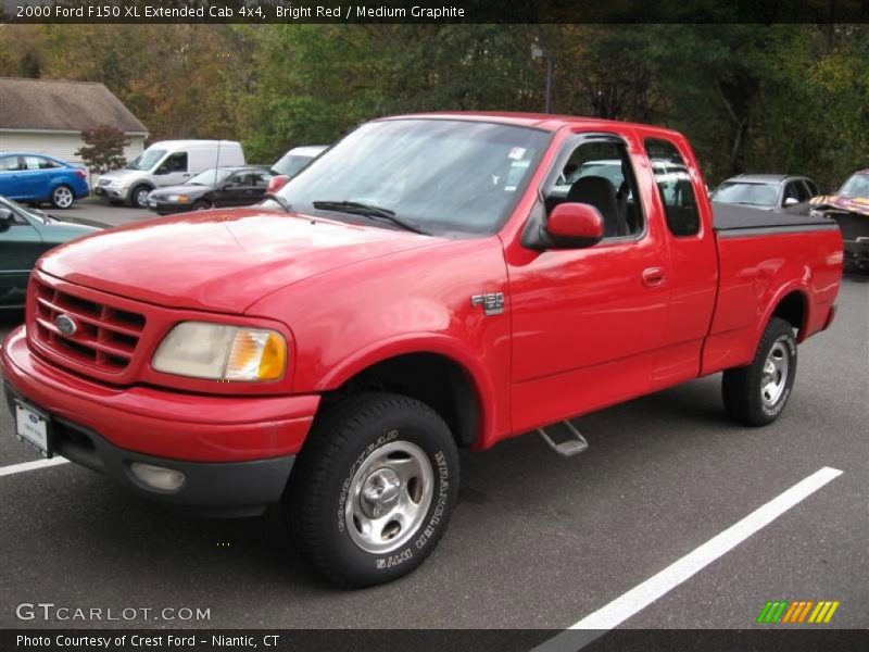 Bright Red / Medium Graphite 2000 Ford F150 XL Extended Cab 4x4