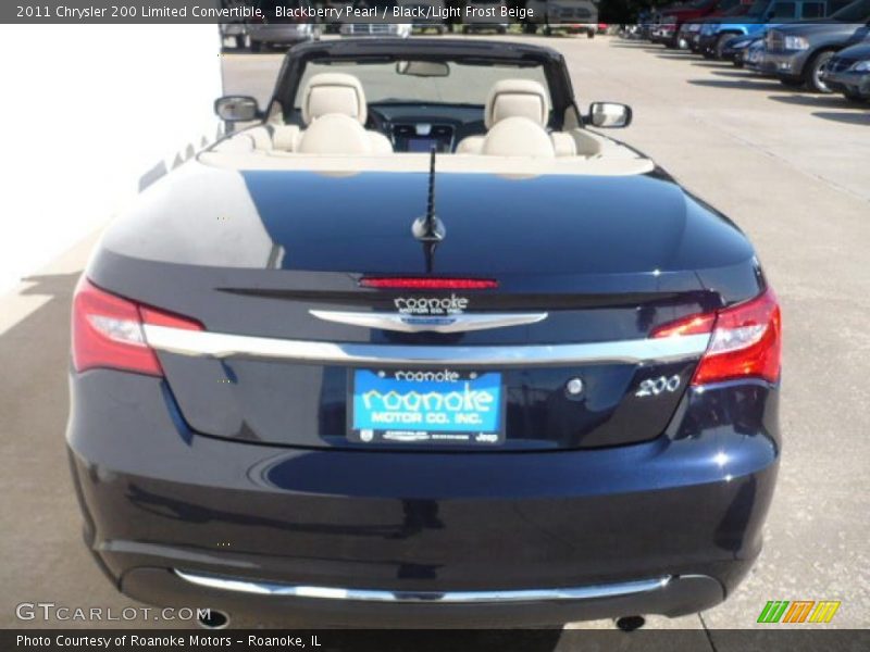 Blackberry Pearl / Black/Light Frost Beige 2011 Chrysler 200 Limited Convertible