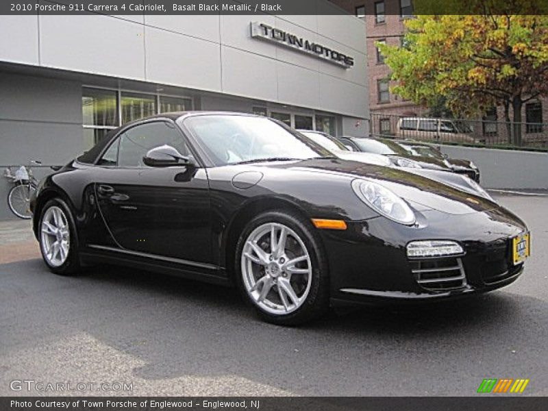 Basalt Black Metallic / Black 2010 Porsche 911 Carrera 4 Cabriolet