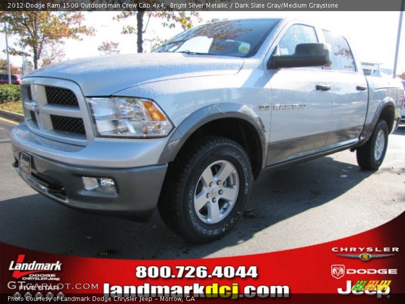 Bright Silver Metallic / Dark Slate Gray/Medium Graystone 2012 Dodge Ram 1500 Outdoorsman Crew Cab 4x4