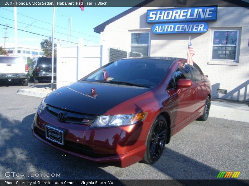 Habanero Red Pearl / Black 2007 Honda Civic Si Sedan