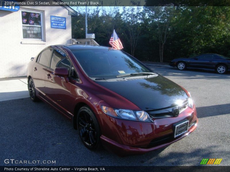 Habanero Red Pearl / Black 2007 Honda Civic Si Sedan