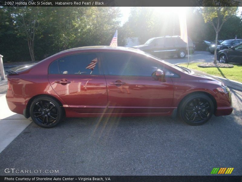 Habanero Red Pearl / Black 2007 Honda Civic Si Sedan