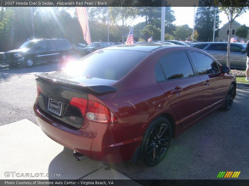 Habanero Red Pearl / Black 2007 Honda Civic Si Sedan