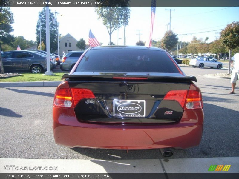Habanero Red Pearl / Black 2007 Honda Civic Si Sedan