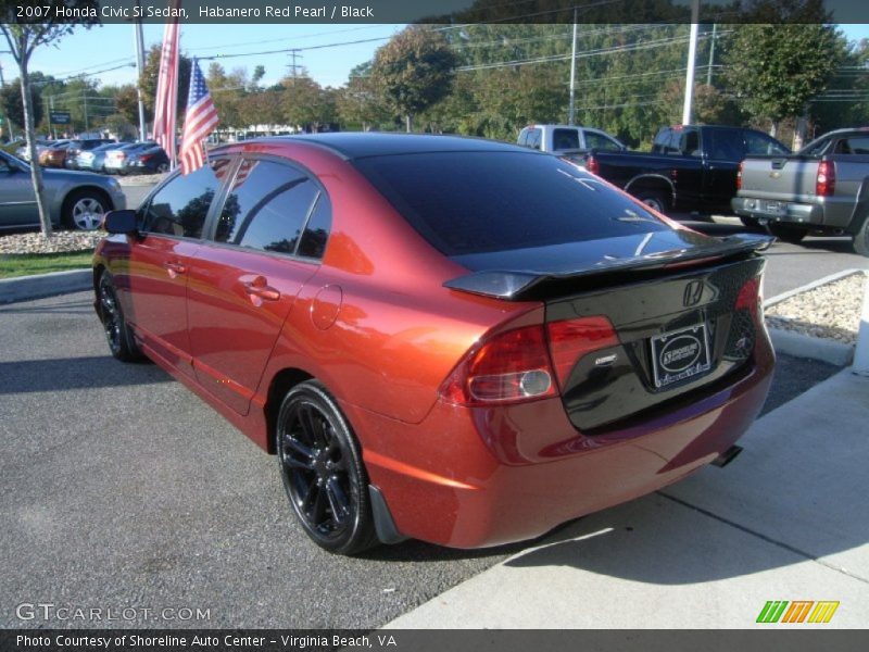 Habanero Red Pearl / Black 2007 Honda Civic Si Sedan