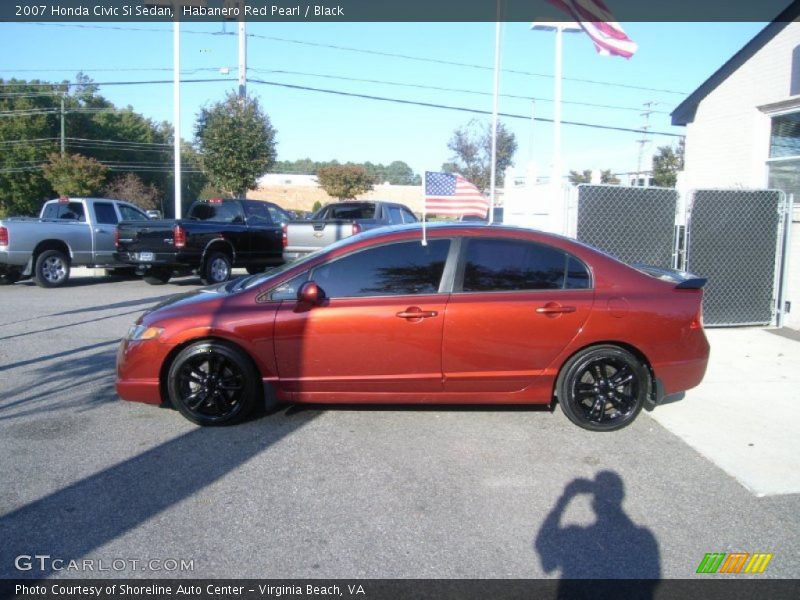Habanero Red Pearl / Black 2007 Honda Civic Si Sedan