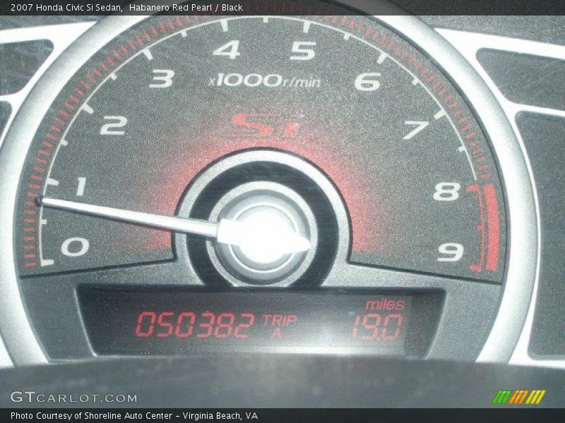 Habanero Red Pearl / Black 2007 Honda Civic Si Sedan