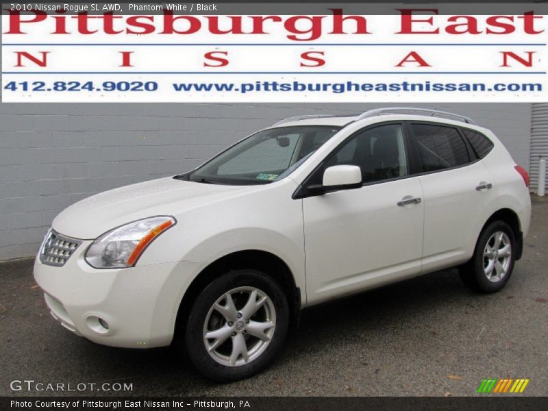 Phantom White / Black 2010 Nissan Rogue SL AWD