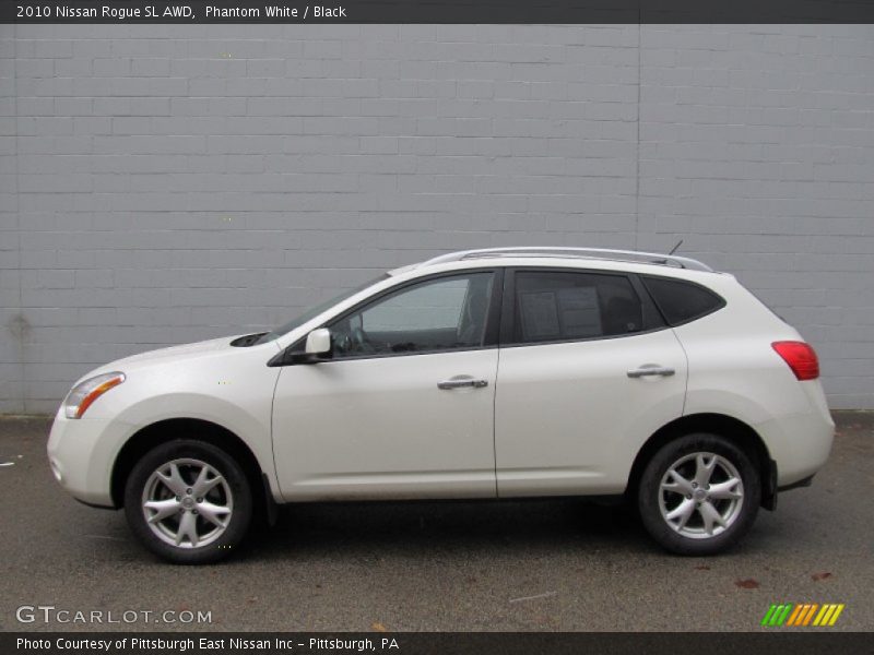 Phantom White / Black 2010 Nissan Rogue SL AWD