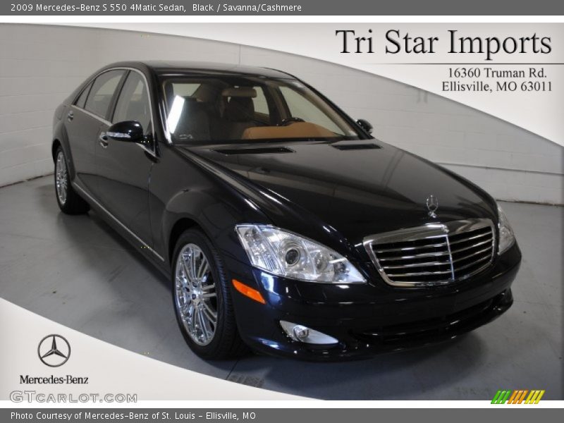 Black / Savanna/Cashmere 2009 Mercedes-Benz S 550 4Matic Sedan