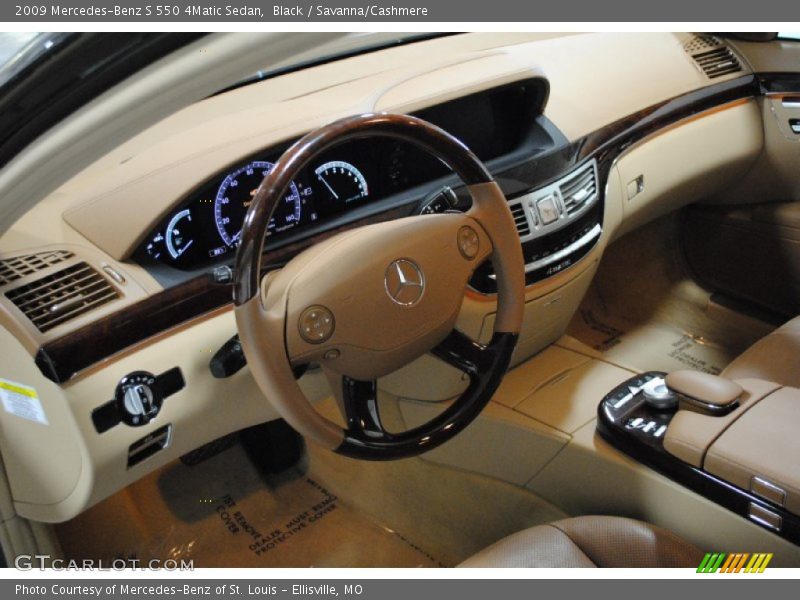 Black / Savanna/Cashmere 2009 Mercedes-Benz S 550 4Matic Sedan