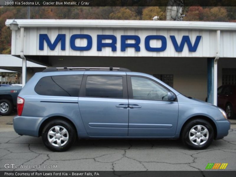 Glacier Blue Metallic / Gray 2008 Kia Sedona LX