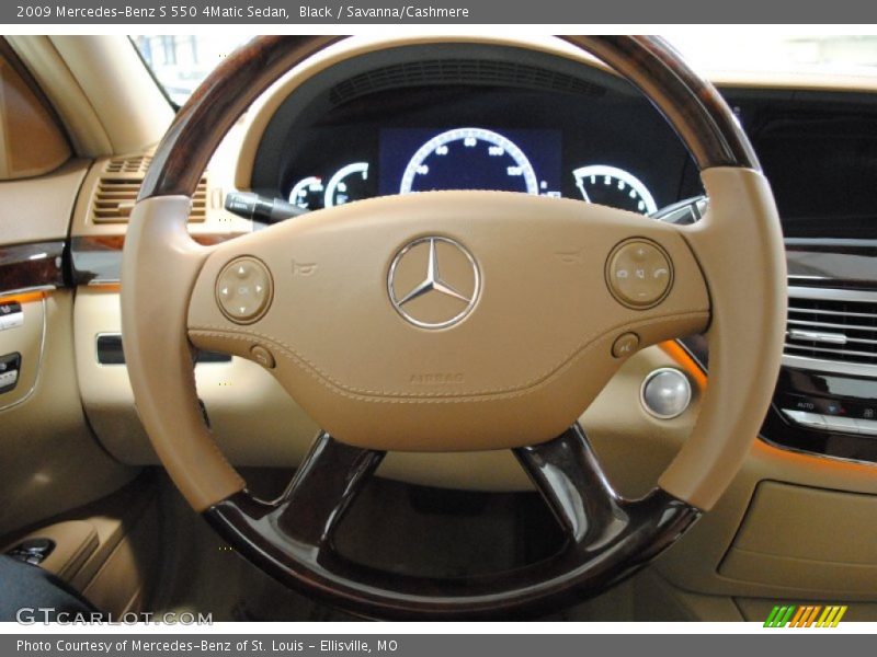 Black / Savanna/Cashmere 2009 Mercedes-Benz S 550 4Matic Sedan