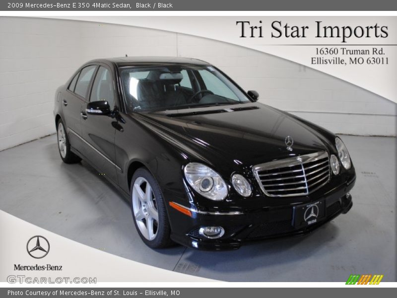 Black / Black 2009 Mercedes-Benz E 350 4Matic Sedan
