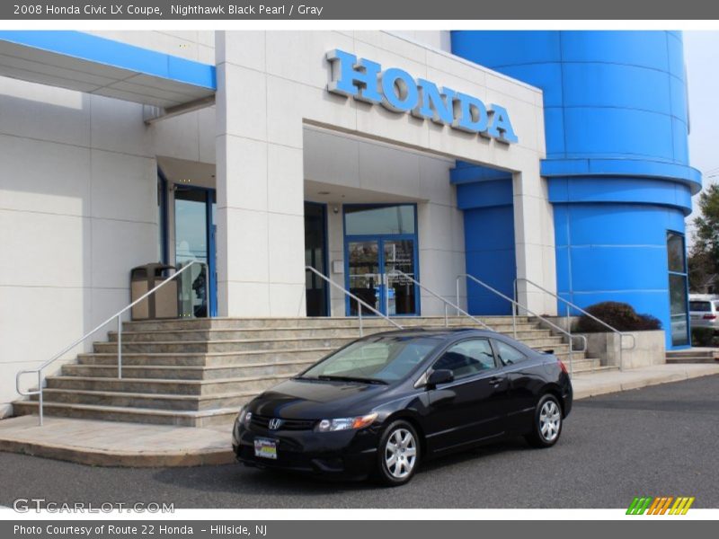 Nighthawk Black Pearl / Gray 2008 Honda Civic LX Coupe