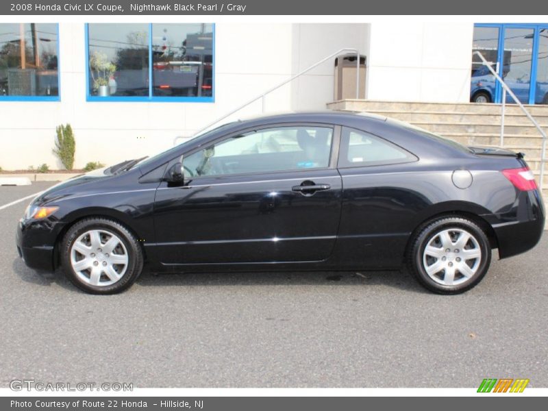 Nighthawk Black Pearl / Gray 2008 Honda Civic LX Coupe