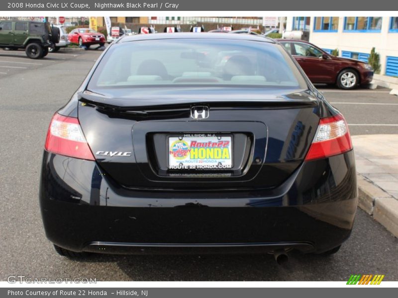 Nighthawk Black Pearl / Gray 2008 Honda Civic LX Coupe