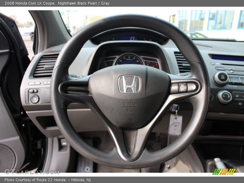 Nighthawk Black Pearl / Gray 2008 Honda Civic LX Coupe