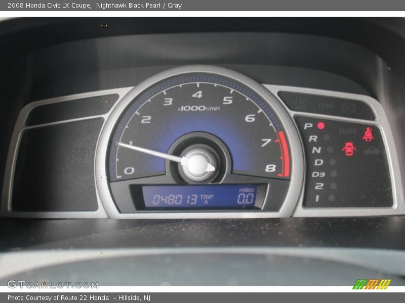 Nighthawk Black Pearl / Gray 2008 Honda Civic LX Coupe