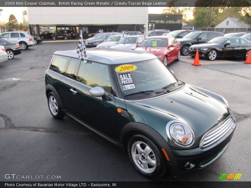 British Racing Green Metallic / Gravity Tuscan Beige Leather 2009 Mini Cooper Clubman