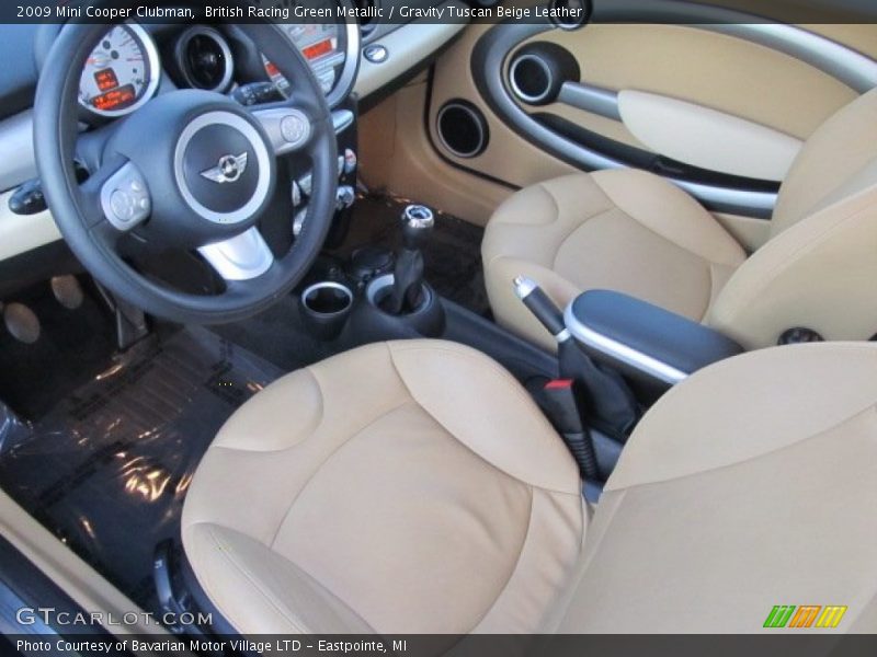 British Racing Green Metallic / Gravity Tuscan Beige Leather 2009 Mini Cooper Clubman