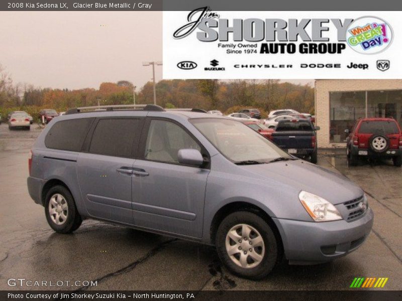 Glacier Blue Metallic / Gray 2008 Kia Sedona LX