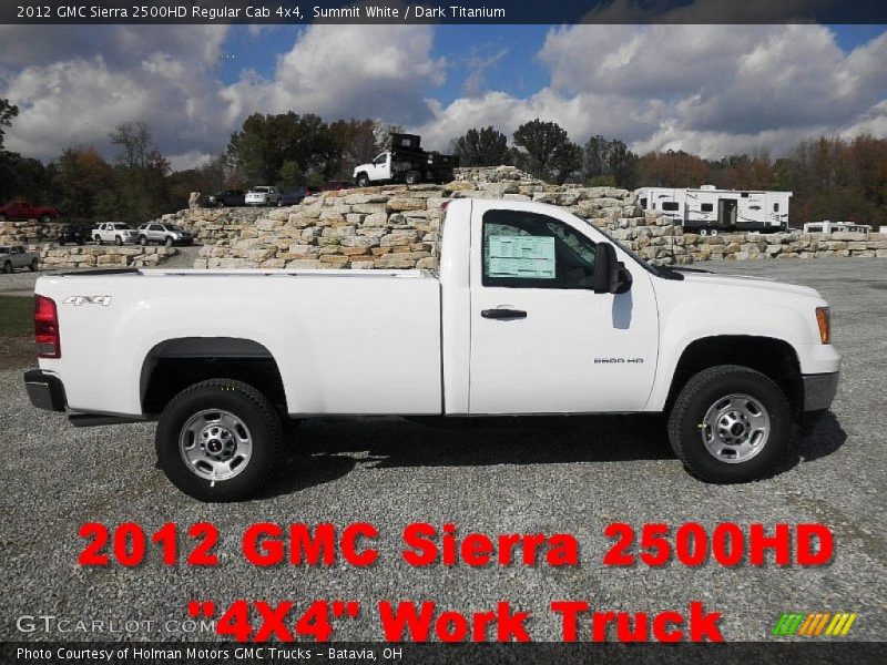 Summit White / Dark Titanium 2012 GMC Sierra 2500HD Regular Cab 4x4