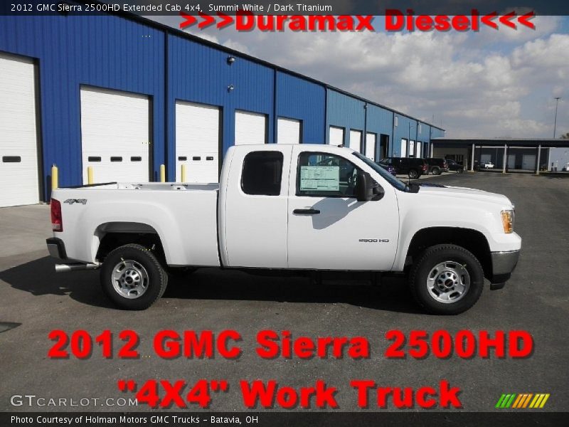Summit White / Dark Titanium 2012 GMC Sierra 2500HD Extended Cab 4x4